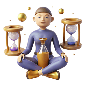 Mindfulness, Time Management, and Inner Peace A 3D Illustration png