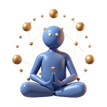 Mindfulness, Meditation, Cosmic Connection, Inner Peace, Spiritual Growth, Starry Network, Yoga, Tranquility, Enlightenment, Celestial Energy png