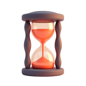 3D Rendered Hourglass Time Sandglass Icon png