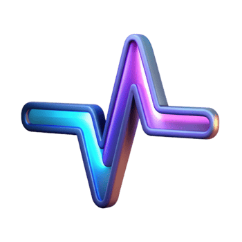 Vibrant Neon Pulse Abstract 3D Waveform Design png