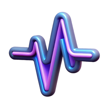 Abstract 3D Waveform Neon Purple and Blue png