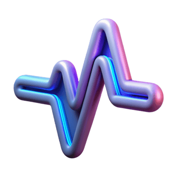Abstract 3D Neon Waveform Design png