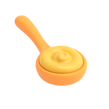 Spoonful of Creamy Yellow Sauce 3D Render png
