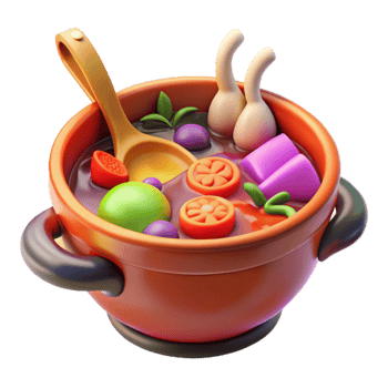 Vibrant Veggie Stew in Clay Pot png