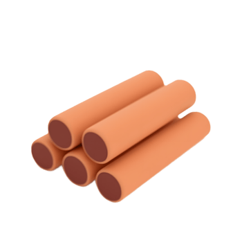 Stacked Orange and Brown Cylinders 3D Render png
