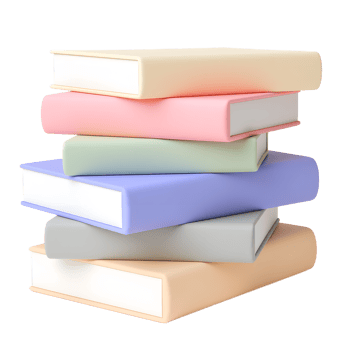 Pastel Book Stack Study Bookshelf Decor png