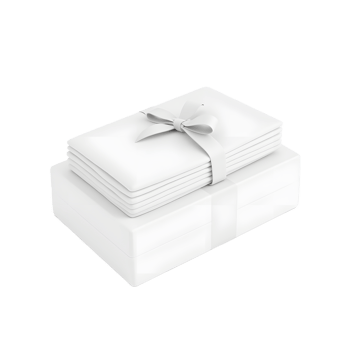 White Bedding Set Gift Box with Ribbon png