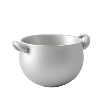 Modern Silver Pot with Handles Kitchenware Design png