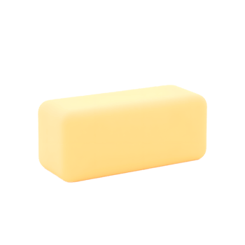 Pale Yellow Rectangular Block 3D Render Product Mockup png