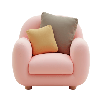 Pink Armchair with Cushions Modern Kids Sofa png