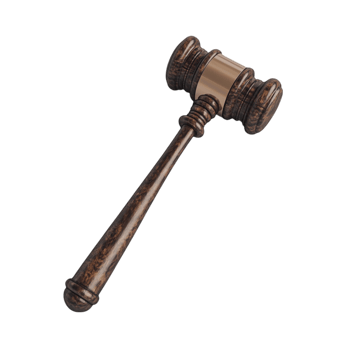 Classic Judges Gavel Isolated on Transparent Background png