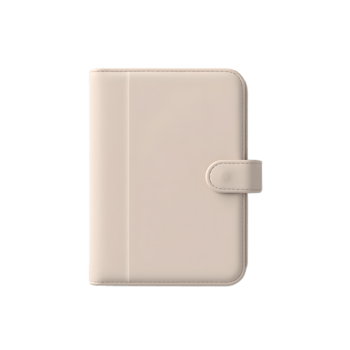 Beige Leather Planner Notebook for Organization and Style png