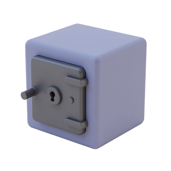 Small Purple Safe Box 3D Render Secure Storage Icon png