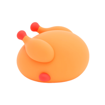 Roasted Chicken 3D Model Cartoon Render png