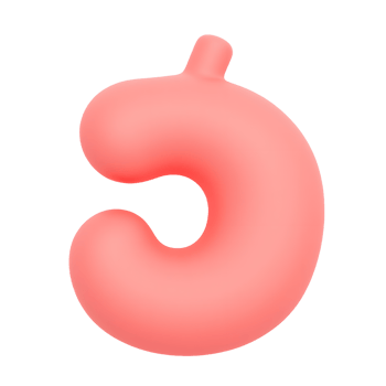 Pink Abstract Shape 3D Render Design Element png