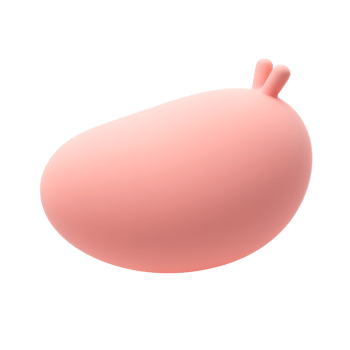 Cute Pink Blob 3D Render Illustration png