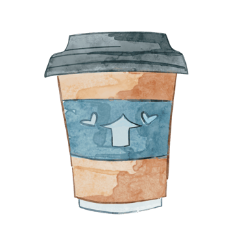 Watercolor illustration of a cup of coffee take away. Illustration of a cup of coffee. Good for cafe menu, restaurant, banner, postcard and label png