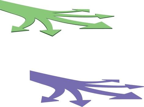 Two arrows pointing in different directions vector