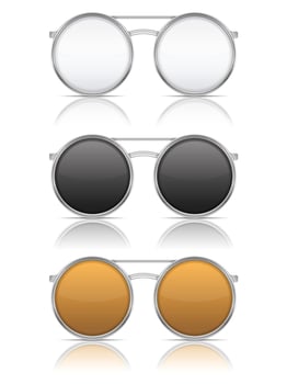 Glasses with reflection on white background vector