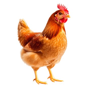 Vibrant Rooster Standing Proudly with Rich Feather Colors png
