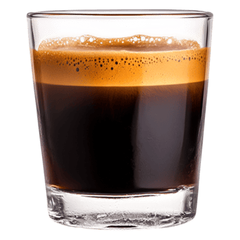 Rich Espresso Shot in Clear Glass with Creamy Foam on Top png