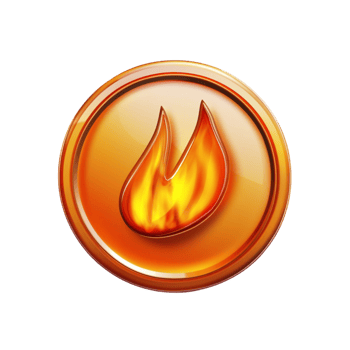 Minimalist Fire Icon in Orange Circle png