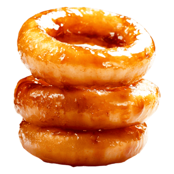 Delicious Golden Glazed Doughnuts Stacked on Each Other png