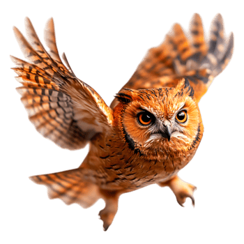 Majestic Owl Spreading Wings in Flight Against png