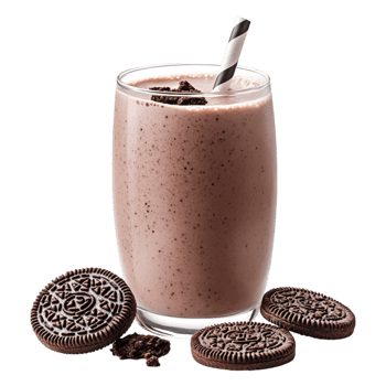 Delicious Chocolate Cookie Milkshake with Tasty Cookie Garnish png