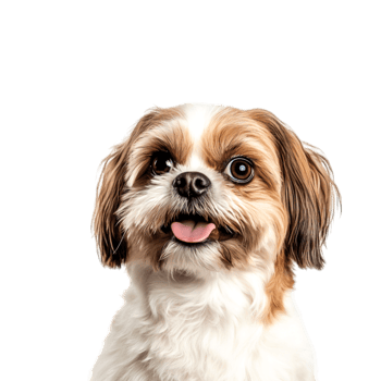 Happy Small Dog Portrait with Bright Eyes and Fluffy Fur png