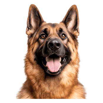 Joyful German Shepherd with Bright Eyes and Happy Expression png