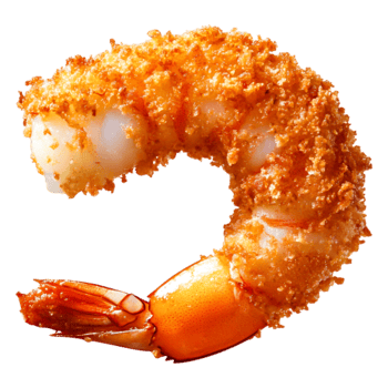 Crispy Golden Fried Shrimp on Transparent Background for Culinary Use png