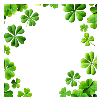 Green Clover Leaves Decoration on Black Background for St. Patrick's Day png