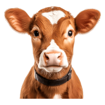 Adorable Young Calf with Soft Fur and Bright Eyes Looking Forward png