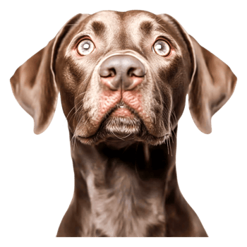 closeup Portrait of a Brown Dog with Bright Blue Eyes and Expression png