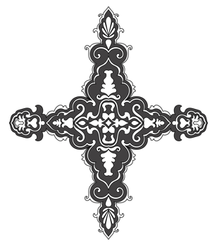 Baroque Ornament with Vintage Victorian Damask Floral Pattern png