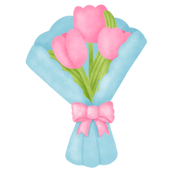 Hand-Drawn Tulip Bouquet Illustration png