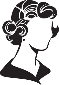 Classy Woman Silhouette Icon Elegant Fashion Model Beauty Salon Branding Logo Print Art vector