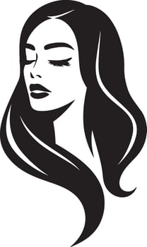 Modern Female Silhouette Icon Fashion Woman Stylish Shape Beauty Salon Branding Logo Design vector