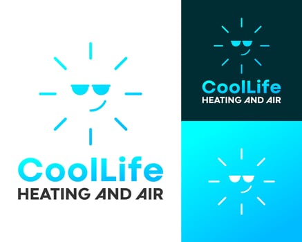 Logo design for an industrial company engaged in cooling heating and air. vector