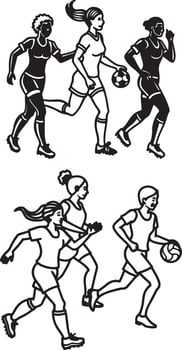 Player icon set women image vector