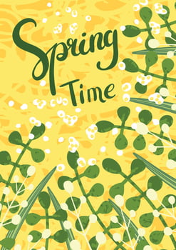 Spring Greeting Card with Floral Illustration vector