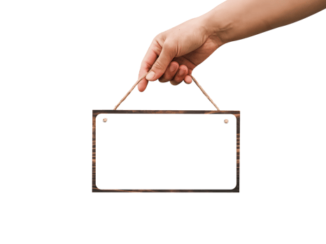 hand holding blank white paper transparent cutout for notice business use png