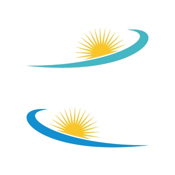 Sun and Swoosh Logo Template Illustration Design. EPS 10. vector