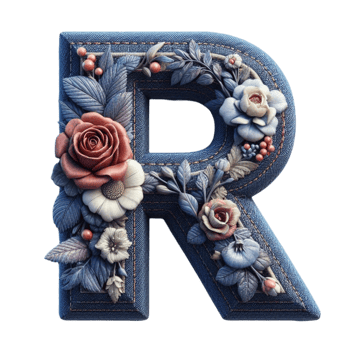 Ornate R with Rose Detailing png
