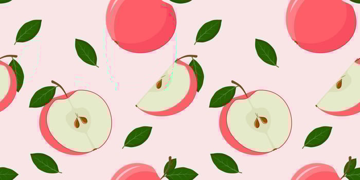 Seamless pattern with red apples vector