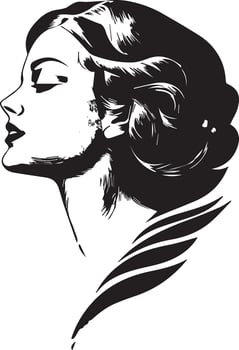 Woman face icon logo silhouette vector