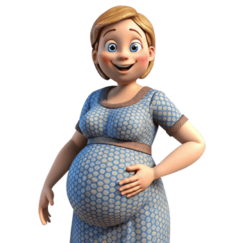 Expecting lady feeling the warmth of pregnancy png