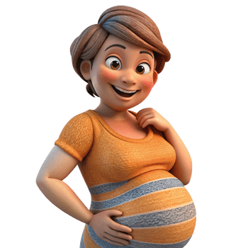 Happy pregnant woman celebrating motherhood png