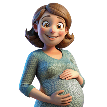 Cheerful pregnancy portrait of a joyful woman png